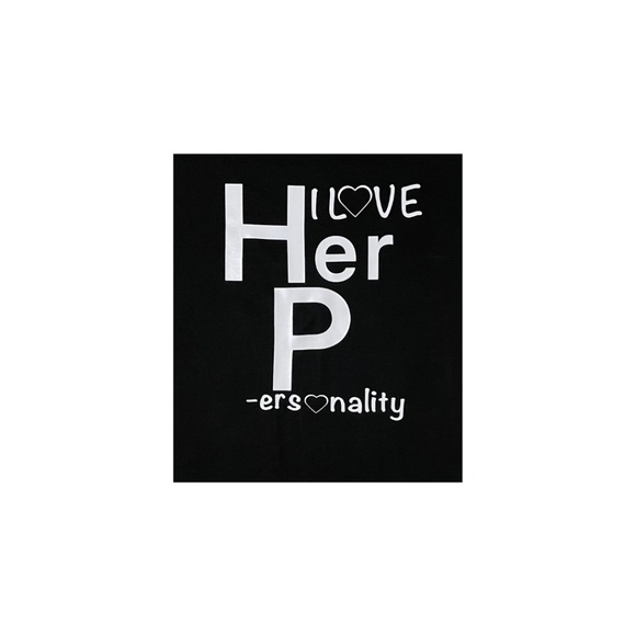 Gildan Soft Style -I Love Her 'P'ersonality T-Shirt-Size Large-Black - Picture 3 of 4